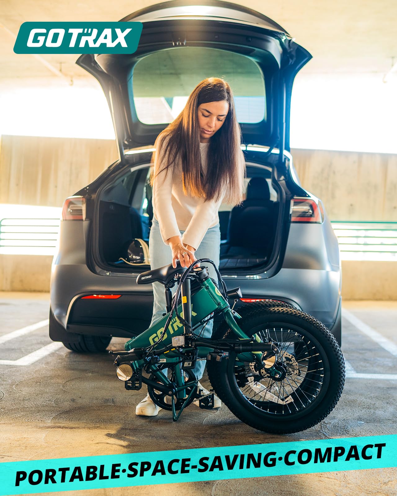 Gotrax F1V2 20" Electric Bike, Max Range 50 Miles & 20Mph Power by 350W, LCD Display & 5 Pedal-Assist Levels, Adult Folding Bike with Accessories including Lock, Rearview Mirror, Phone Holder&Seat Bag